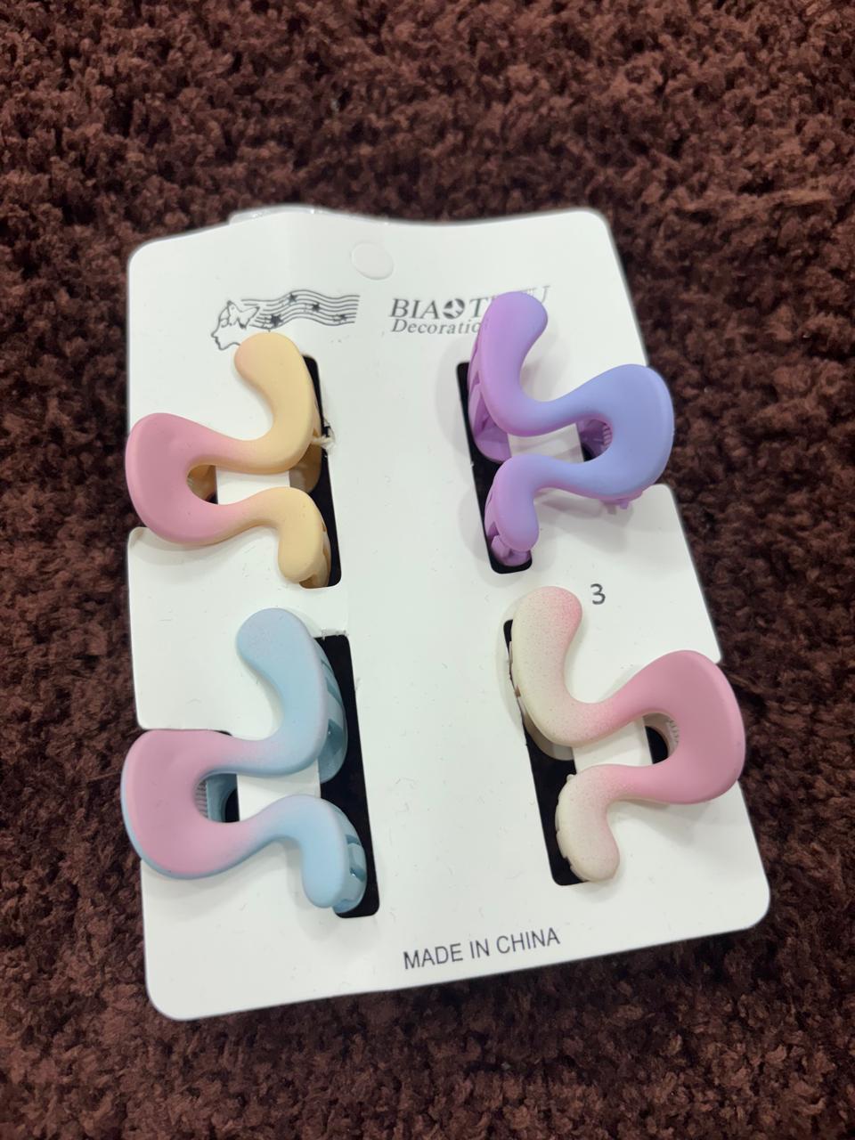 Mini Pastel Matte Claw Clips-4pc Set