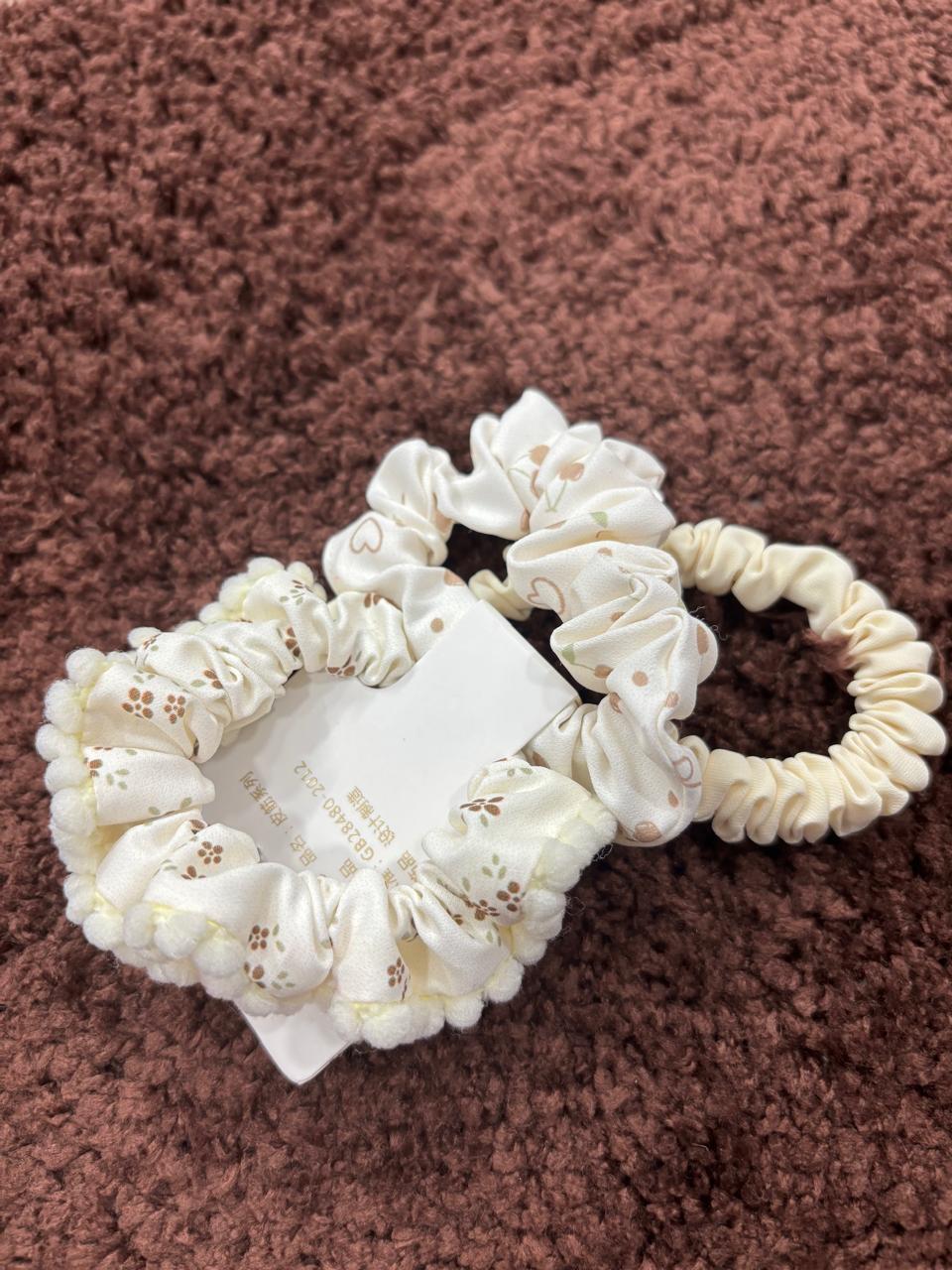 Korean Premium Scrunchies - Pack Of 3