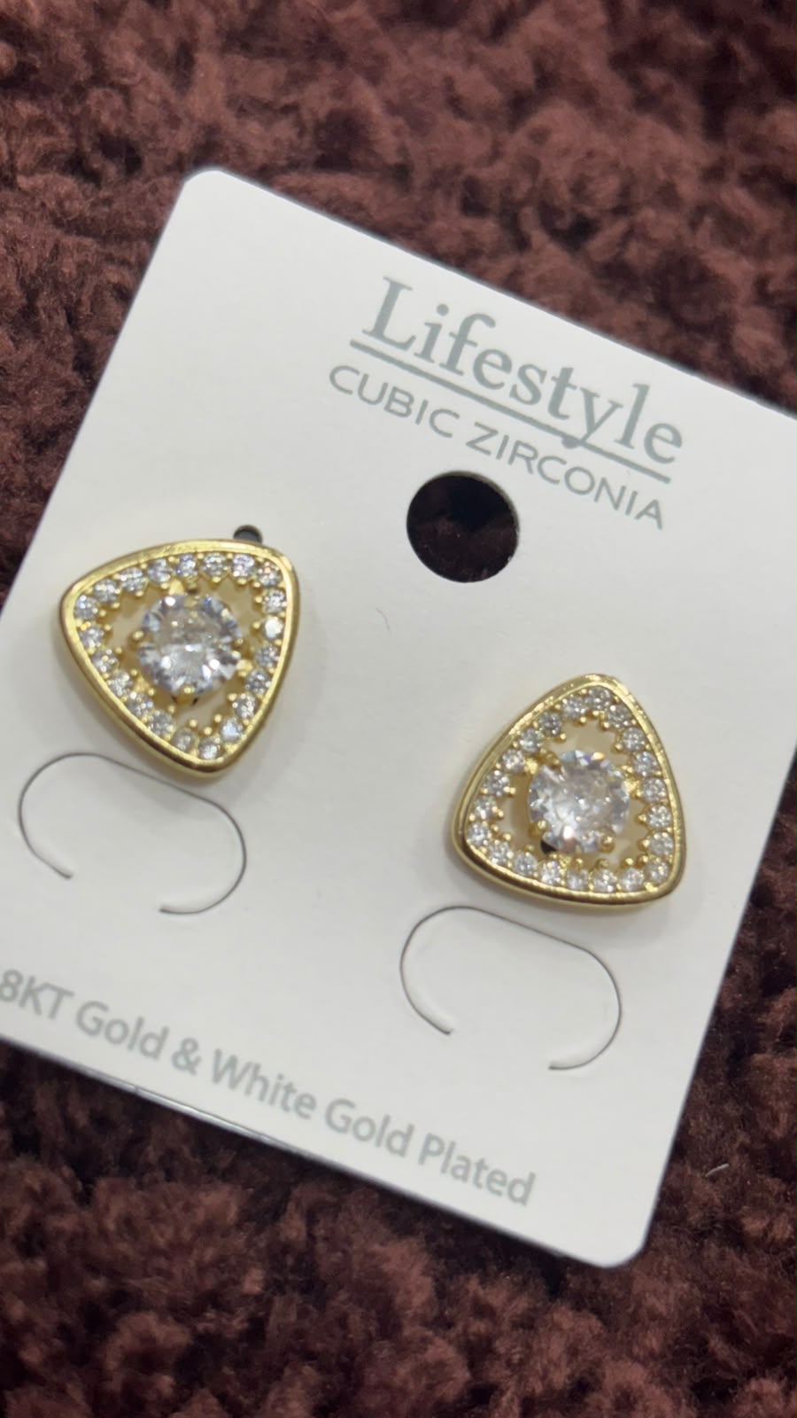 Anti-Tarnish Trillion Halo Earrings