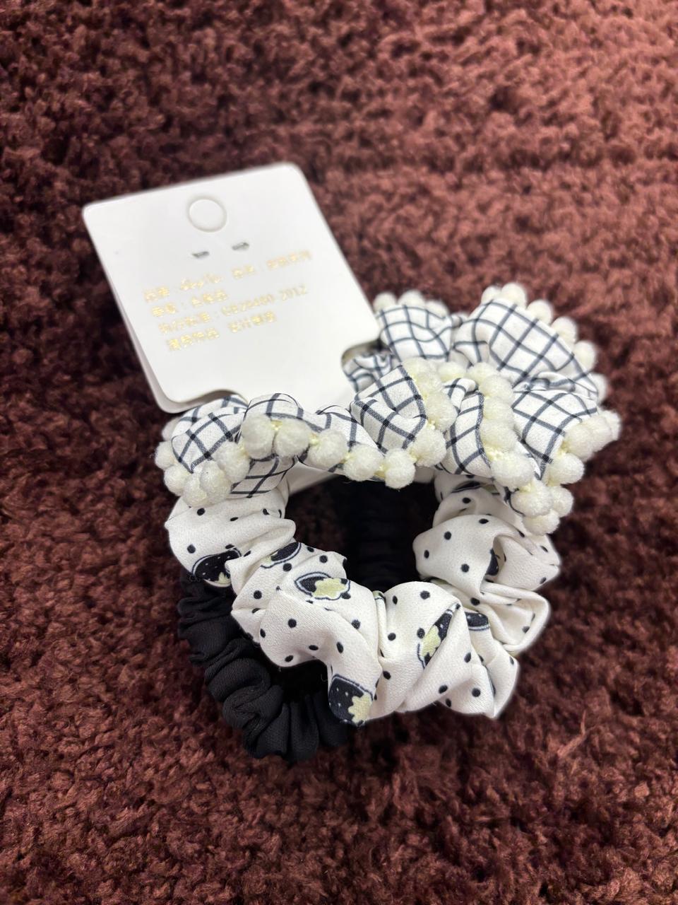 Pattern Scrunchies Combo-3Pc Set