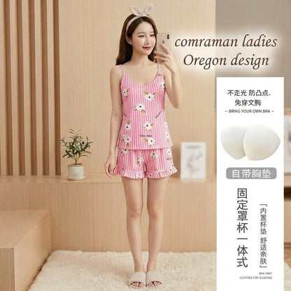 Premium Korean Padded Cami Short Night Suit Set