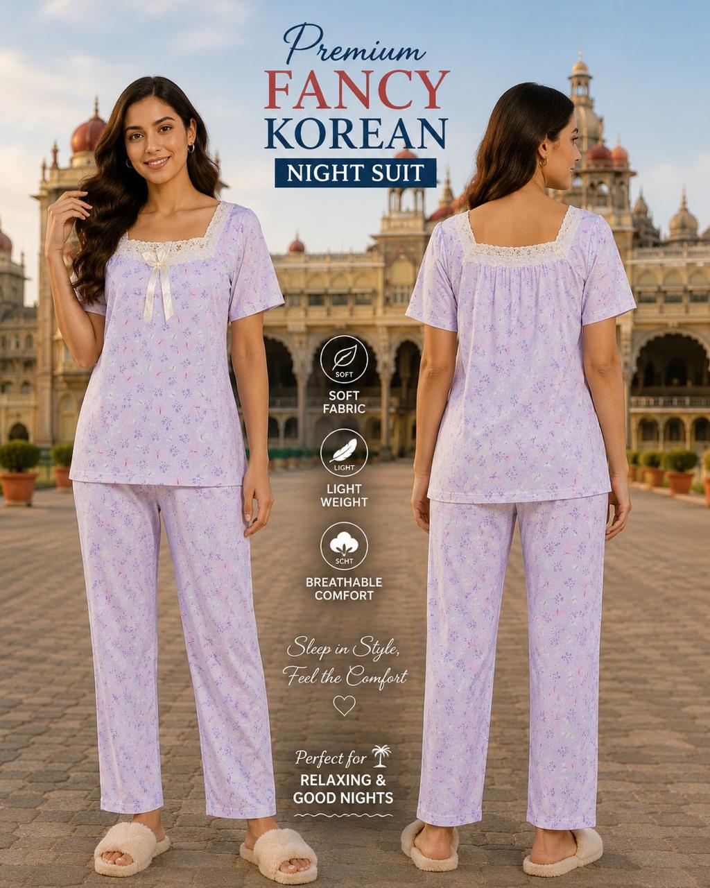 Premium Floral Korean Night Suit