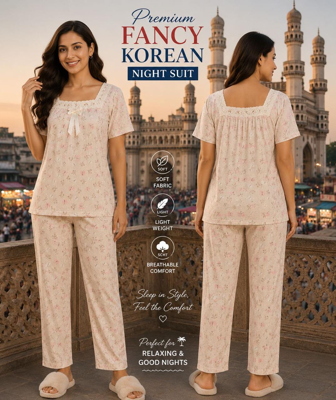 Premium Floral Korean Night Suit