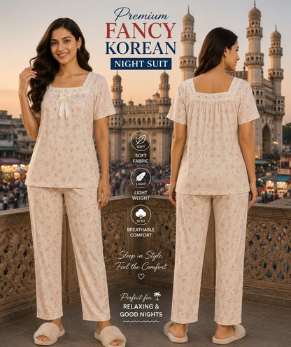 Premium Floral Korean Night Suit