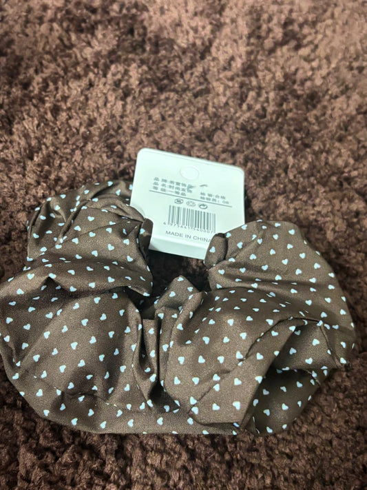 Korean Heart Print Large Scrunchies Combo - 2Pc Set