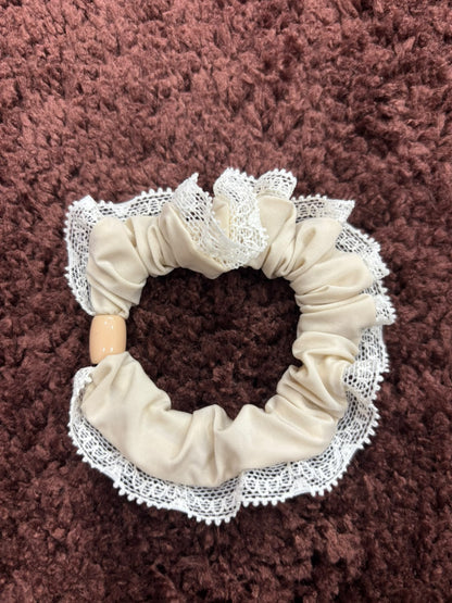 Korean Lace Frill Bead Scrunchie