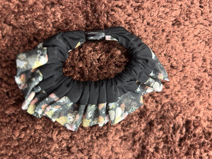 Floral Frill Bead Scrunchie