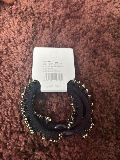 Korean Party Wear Bead Scrunchies - 2Pc Set