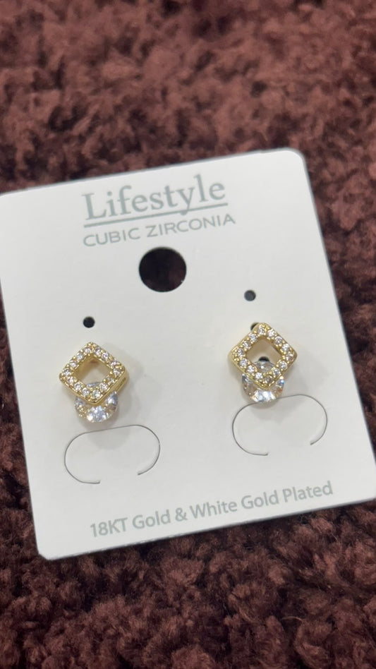 Anti-Tarnish Diamond Shape Studs