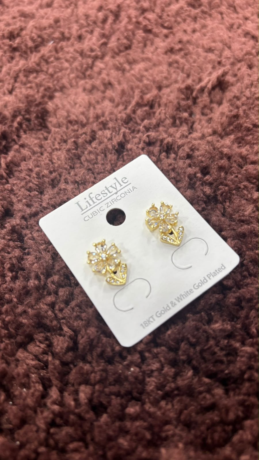 Anti-Tarnish Cubic Zirconia Tulip Flower Earrings