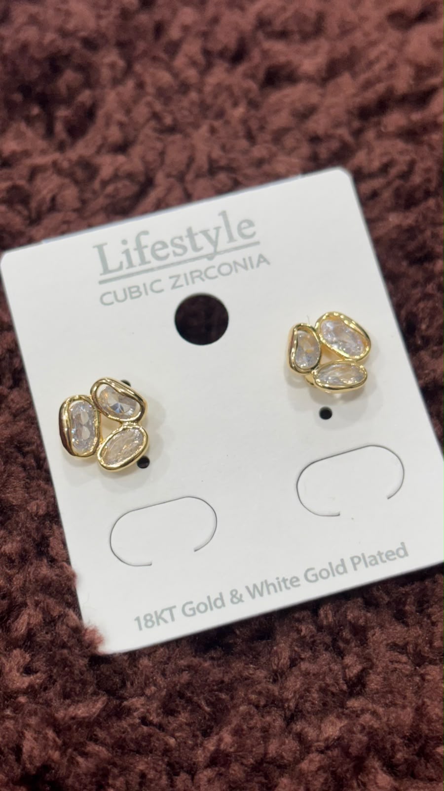 Anti-Tarnish Triple Oval Cluster Bezel  Earrings