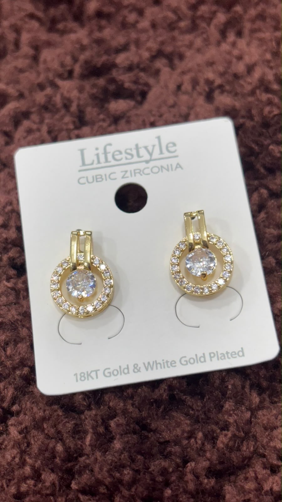 Anti-Tarnish Round Halo Drop Earrings