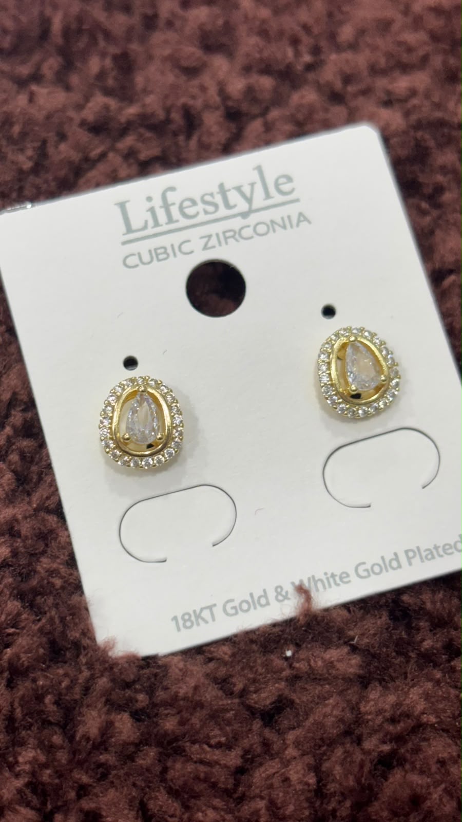 Anti-Tarnish  Teardrop Halo Earrings