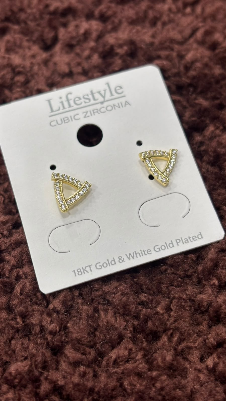 Anti-Tarnish Geometric Triangle Halo Earrings
