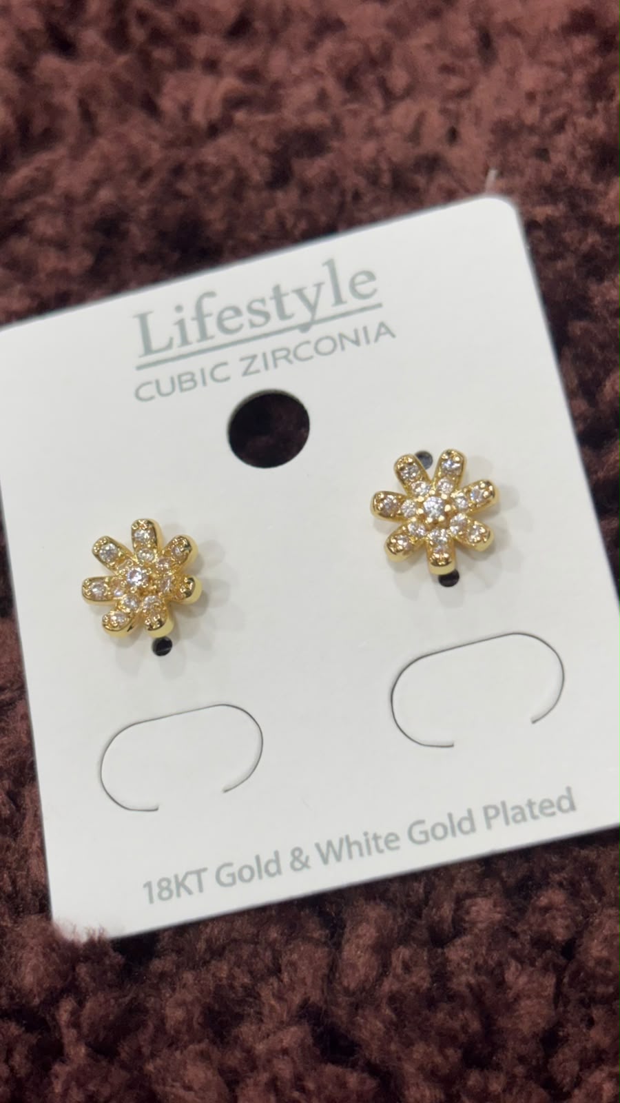 Anti-Tarnish  Pave Crystal Starburst Flower Earrings