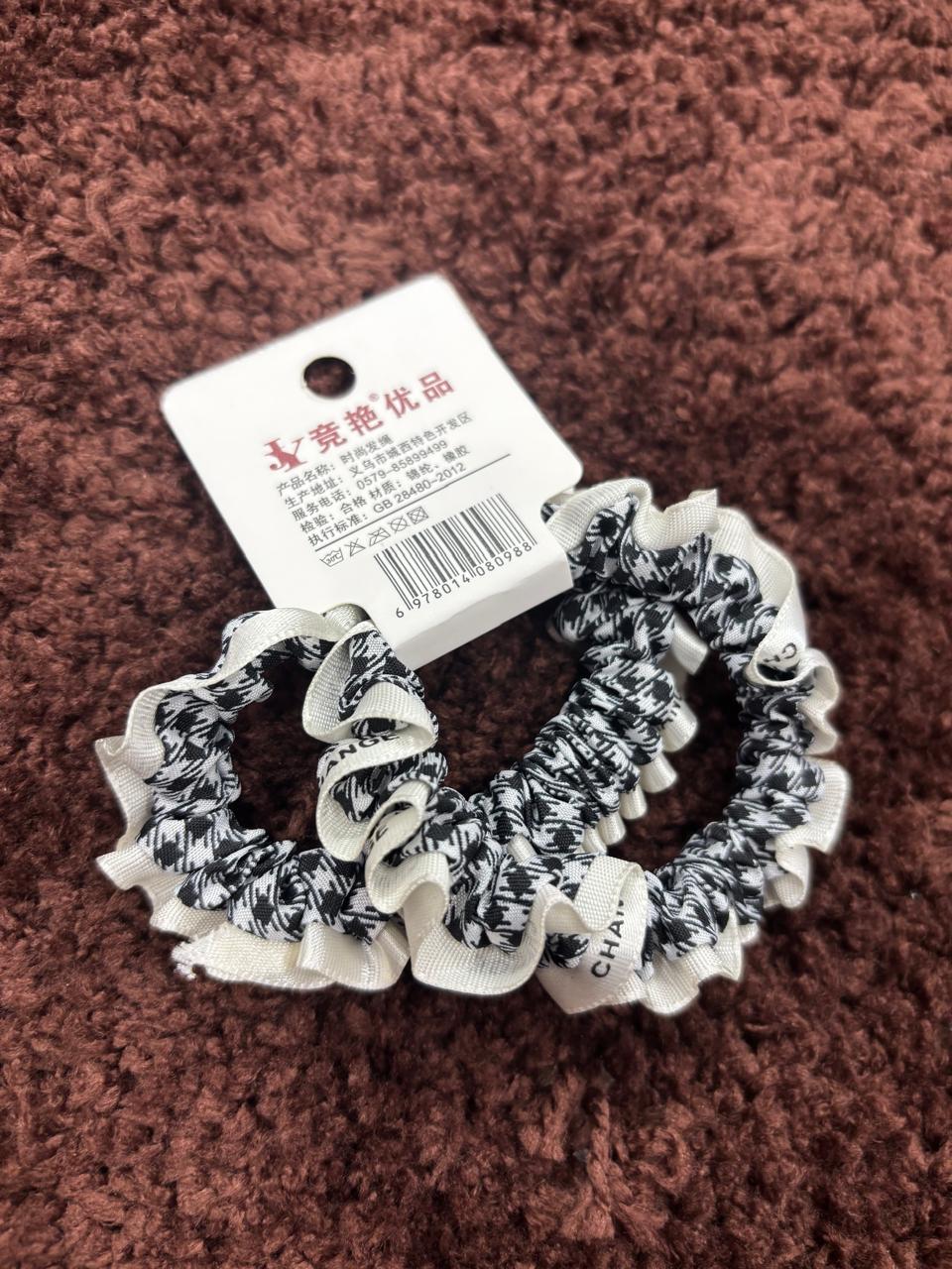 Double-Layered Ruffle Pair Scrunchies