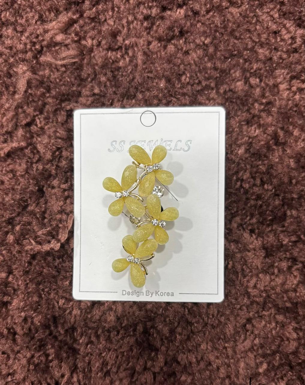 Glitter Blossom Saree Brooch