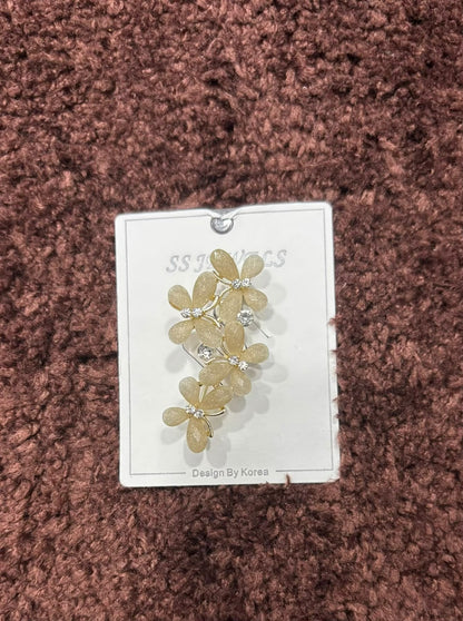 Glitter Blossom Saree Brooch