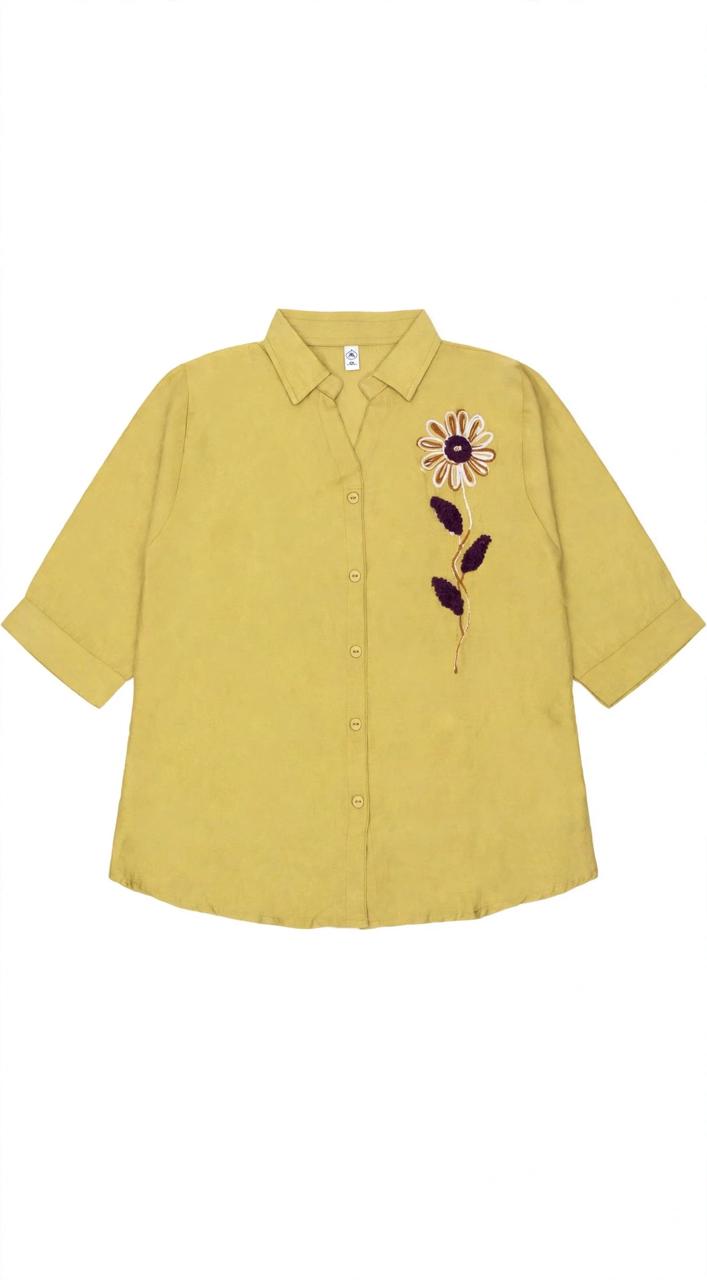 Turritopsis Women Cotton Embroidered Casual Top