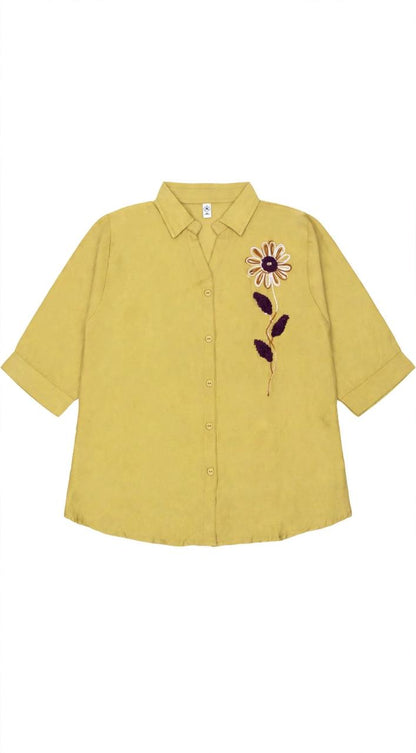 Turritopsis Women Cotton Embroidered Casual Top