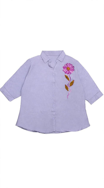 Turritopsis Women Cotton Embroidered Casual Top