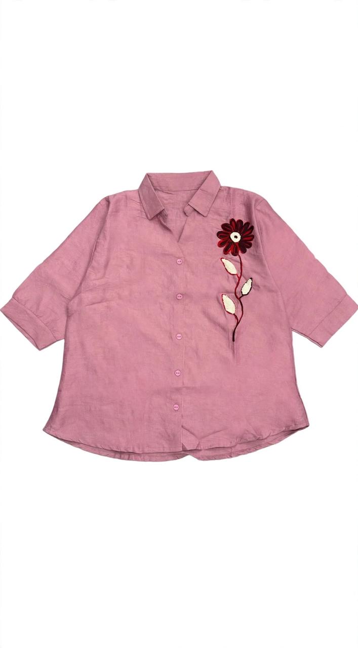 Turritopsis Women Cotton Embroidered Casual Top