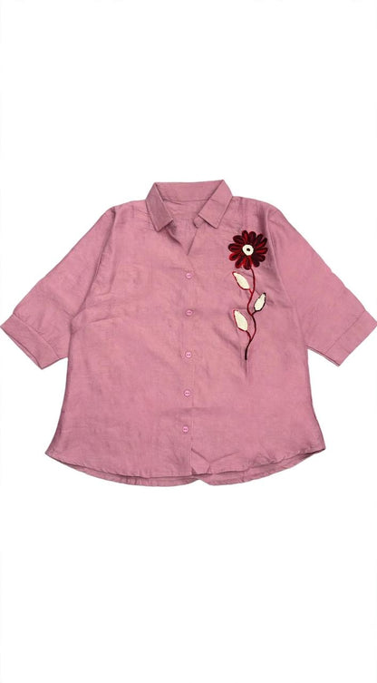 Turritopsis Women Cotton Embroidered Casual Top