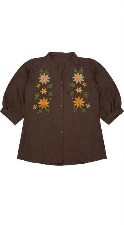 Graceful Flora Embroidered Top