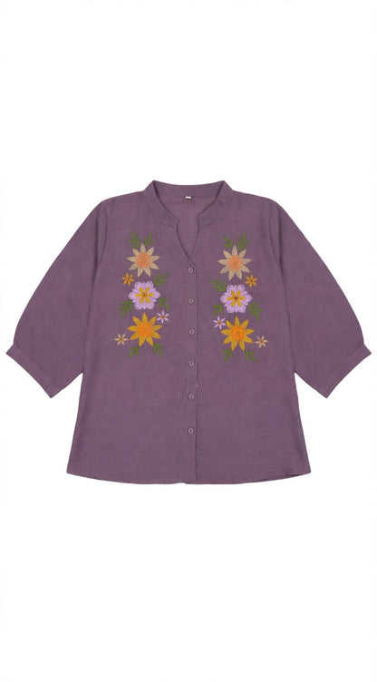 Graceful Flora Embroidered Top