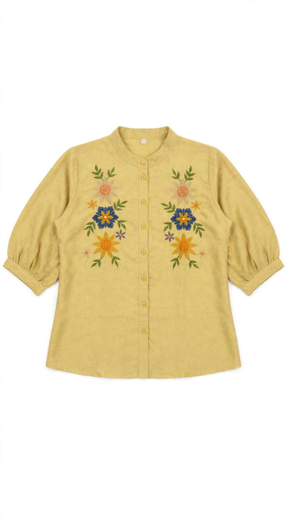 Graceful Flora Embroidered Top