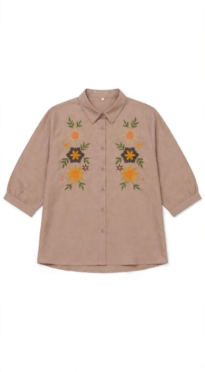 Graceful Flora Embroidered Top