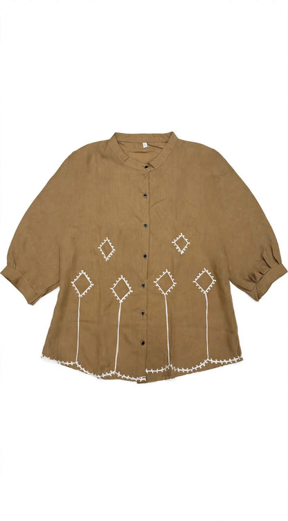 Geometric Oasis Embroidered Blouse