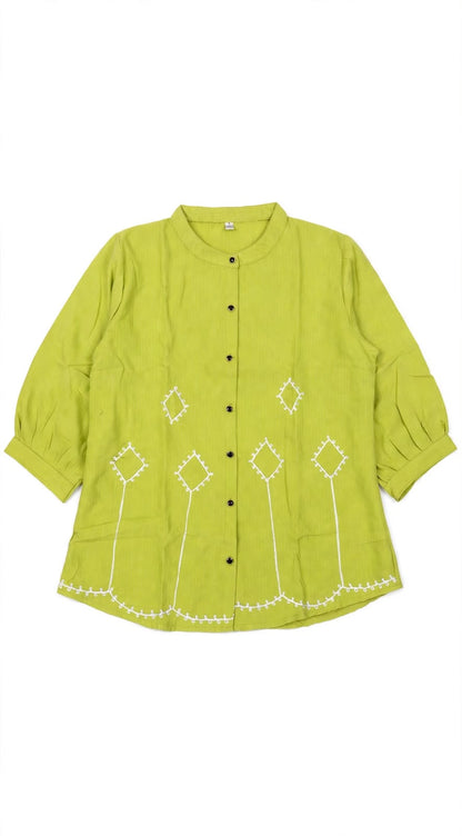 Geometric Oasis Embroidered Blouse