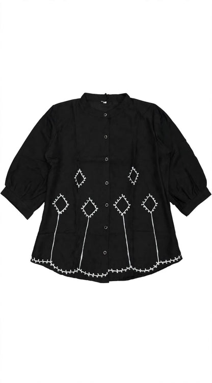 Geometric Oasis Embroidered Blouse