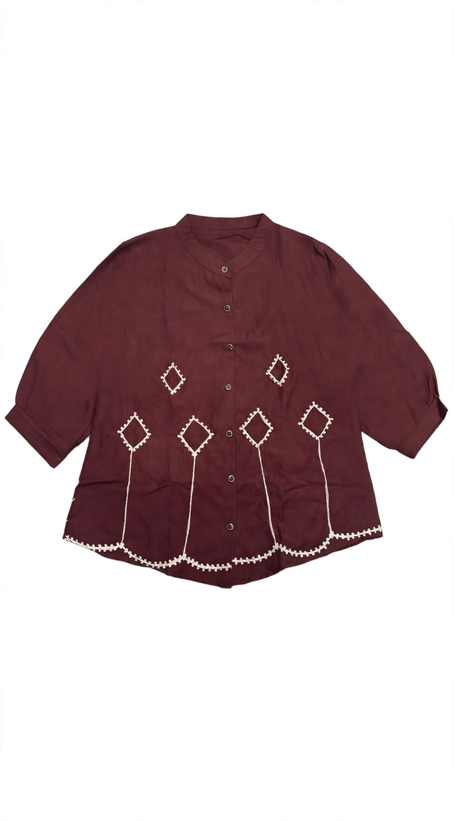 Geometric Oasis Embroidered Blouse
