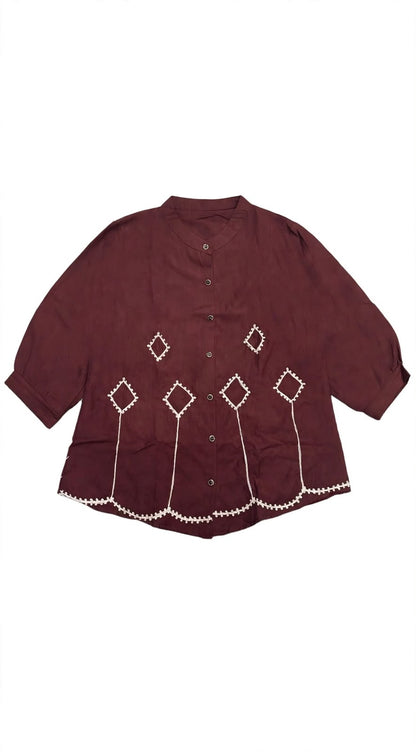 Geometric Oasis Embroidered Blouse