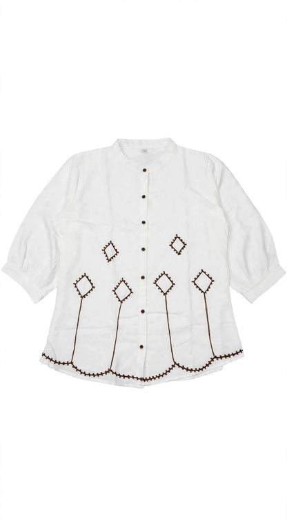 Geometric Oasis Embroidered Blouse
