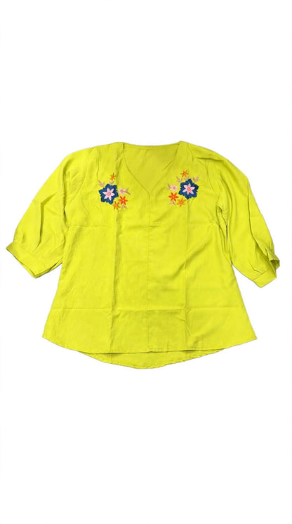 Meadow Mist Embroidered Top