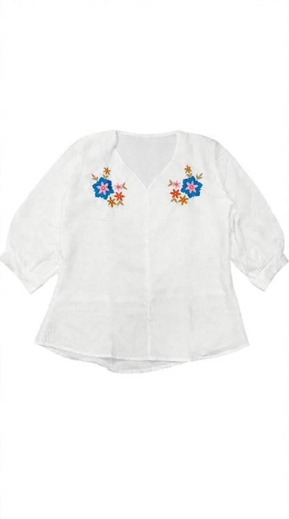 Meadow Mist Embroidered Top