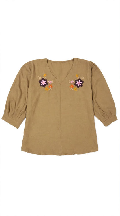 Meadow Mist Embroidered Top