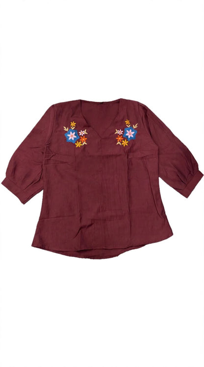 Meadow Mist Embroidered Top