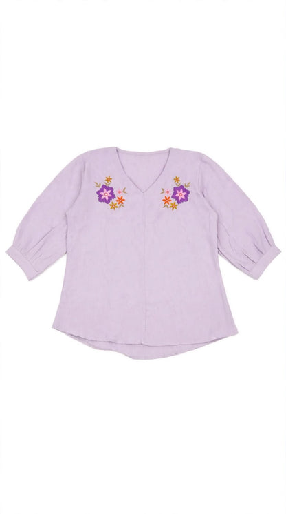 Meadow Mist Embroidered Top