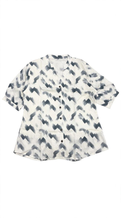 Watercolor Brushstroke V-Neck tunic Top