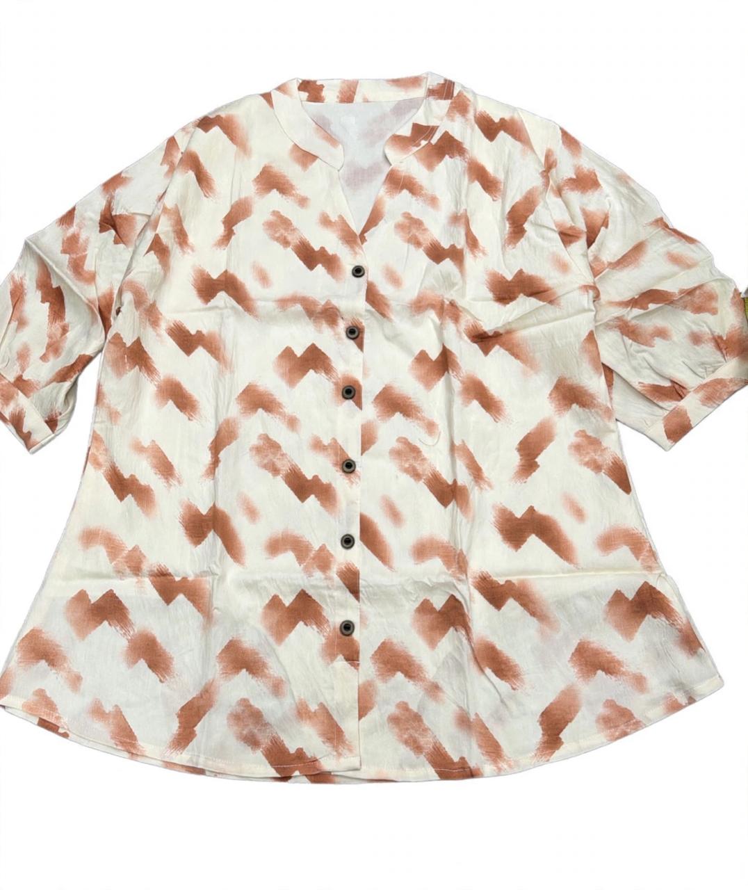 Watercolor Brushstroke V-Neck tunic Top