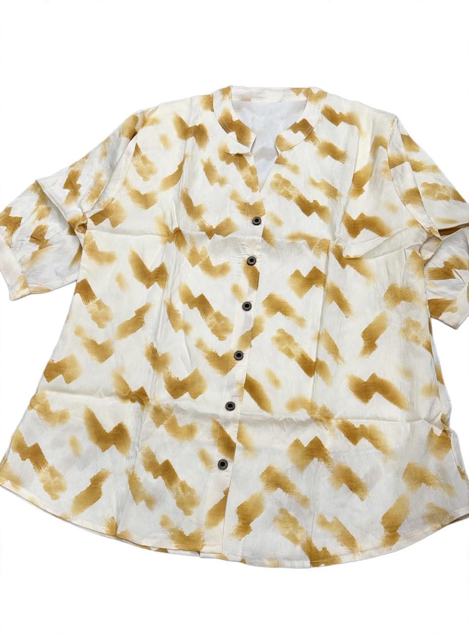 Watercolor Brushstroke V-Neck tunic Top