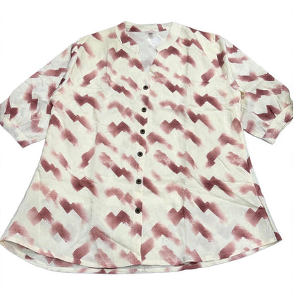 Watercolor Brushstroke V-Neck tunic Top