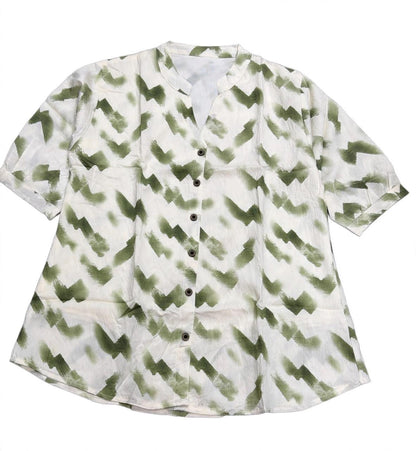 Watercolor Brushstroke V-Neck tunic Top