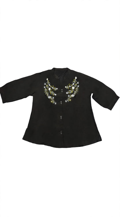 The Blossom Embroidered Linen Top