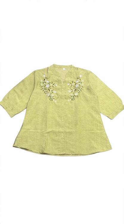The Blossom Embroidered Linen Top