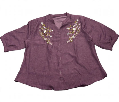 Plus size Floral Embroidered Tops